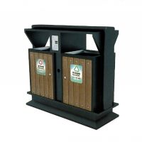 河南天祥 鋼木垃圾桶二分類環(huán)保果皮箱  （小區(qū)/公園/街道)