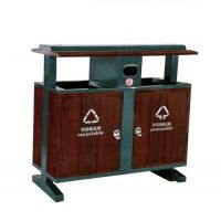 天祥鋼木二分類(lèi)垃圾桶環(huán)保果皮箱 支持批發(fā)定制(小區(qū)/公園）