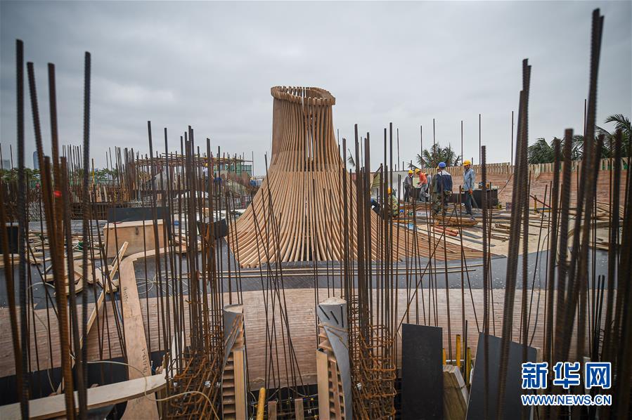 （新華視界）（4）?？跒吃贫磮D書館施工忙